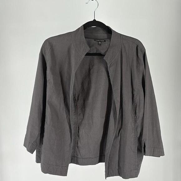 Stylish Lightweight Eileen Fisher Gray Jacket - Picture 3 of 4